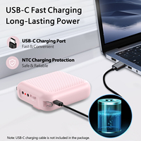 Harga Terjangkau Pengisian Daya USB-C yang Praktis Input MIC 3.5mm Mini Amplifier 2000mAh Amplifikasi Profesional Berkabel dengan Audio Bluetooth