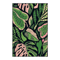 Tableau mural moderne Giclée sur toile, motif feuille botanique américaine, grand format vertical, avec cadre en alliage d'aluminium anodisé, pour salon et salle à manger