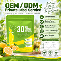 Sachets de thé bien-être aux herbes et au citron de marque privée pour le soutien du métabolisme et l'équilibre digestif quotidien, 30 sachets, fabricant OEM ODM