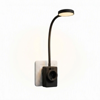 Lampe de lecture LED CCT flexible à prise murale Euro, portable, à intensité variable en continu par touche intelligente, blanc doux, pour chevet d'hôtel