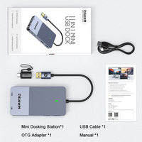 QGeeM USB 3.0 Hub Station d'accueil répartiteur d'adaptateur en alliage d'aluminium pour Triple affichage double pour HDMI VGA Mini PC Stock pour Xiaomi