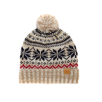 Bonnet tricoté personnalisé en jacquard épais à pompon, motif camouflage de personnage de dessin animé, 100 % acrylique, unisexe, numérique