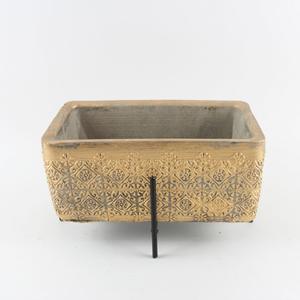 Maceta Ovalada Dorada de Cemento, Económica, Resistente al Agua, con Base, para Plantas de Interior, Bonsáis y Suculentas - Product Image 5