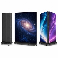 Écran d'affichage LED pliable double face P1.25/P1.53/P1.86/P2.5 1280x1920 avec batterie de stockage, portable sur roulettes pour exposition