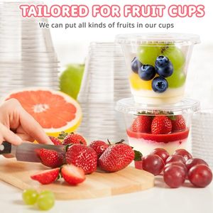 Envase Desechable de PET de Pared Simple de 117 mm, 12/16/24 oz, con Logotipo Personalizado, para Alimentos, Postres, Helados, con Tapas Transparentes - Product Image 3