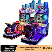 Équipement de jeu vidéo de grande envergure pour simulateur de course de moto double dynamique en ville, pour salle de jeux commerciale à monnayeur