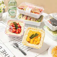 Nouveau design de qualité alimentaire personnalisable carré PP Tiramisu Dessert conteneur pâtisserie gâteau emballage boîtes en plastique avec couvercles transparents