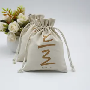See Through Drawstring Bag Custom High Quality Cotton Canvas Jewelry Pouch Cute Drawstring Bag