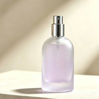 Flacon de parfum élégant de 50ml avec pulvérisateur et bouchon en bambou Récipients de maquillage Flacon de parfum rond en verre