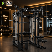 Appareil de musculation à câbles croisés SK Commercial avec système de poulies réglables et banc d'entraînement pour hôtel, salle de sport, studio
