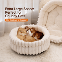 Nouveau lit pour animaux de compagnie en fausse fourrure épaisse pour l'hiver, rond, petit, pour chiens et chats, lavable en machine, antidérapant, chaud