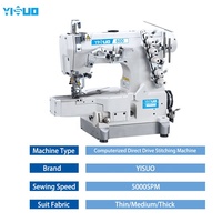 YS-600-01CB cinq fils informatisé entraînement Direct Interlock Machine à coudre aiguille unique plat-lit nouvelle condition moteur tissu