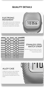 <span class=keywords><strong>Montre</strong></span> Ondulation Temps Rétro 1970s <span class=keywords><strong>Montre</strong></span> Numérique Électronique Unique Vague Motif LCD Affichage En Acier Inoxydable DG Couple Montres - Product Image 4