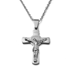 Venda Quente de Joias Religiosas Cristãs, Crucifixo com Cruz de Jesus, Colar de Aço Inoxidável para Homens - Product Image 2