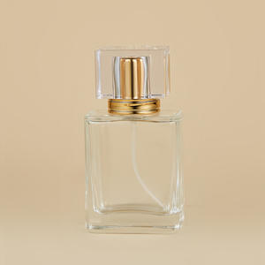 Botella de perfume cuadrada de vidrio de 30ml 50ml con atomizador, tapa de rosca de 15 dientes, base gruesa, botella cosmética recargable vacía, en stock. - Product Image 4