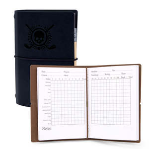 Porte-cartes de score de golf en cuir PU personnalisé avec logo, étui de luxe gaufré étanche pour suivi des scores, carnet de jauge de distance de golf professionnel - Product Image 2