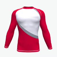 Rashguard de haute qualité personnalisé imprimé par transfert thermique en polyester/nylon, protection solaire UPF50+ pour adultes