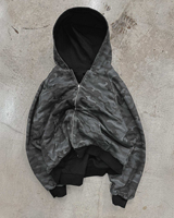 Sweat-shirt à capuche camouflage demi-zip pour homme, coupe oversize, streetwear, pull, logo personnalisé, OEM, ODM, fabricant de vêtements en marque privée