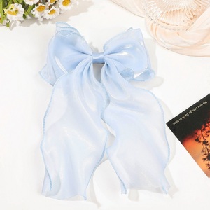 Large Bow Long Tail Spring <strong>Hairpin</strong> Organza <strong>Color</strong> Clip Girl Ladies <strong>Fashion</strong> Hair Accessories Wholesale Bow Hair - Product Image 6