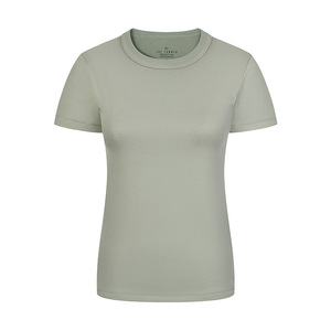 เสื้อยืดผู้หญิงทรงเข้ารูป 13 สี ผ้าฝ้าย 96.5% สแปนเด็กซ์ 3.5% รับสกรีนโลโก้ตามสั่ง เสื้อยืดเด็กผู้หญิง ไซส์ XS-2XL - Product Image 3