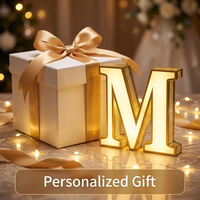 Enseigne lumineuse LED néon personnalisée à lettres latérales, initiale 3D en acrylique lumineuse, décoration pour fête, événement, chambre d'enfant, veilleuse