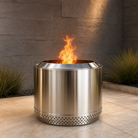 Barbecue de jardin en acier inoxydable Natural Gifts de 27 pouces, sans fumée, avec design à flux d'air 360°, pour cuisson en extérieur