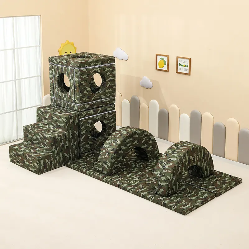 Soft Play Children Playground Indoor Kindergarten Fun Commercial Children Camouflage Soft Play set Playground Equipment toys