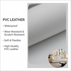 หนังเทียม PVC ลายลิ้นจี่ ยืดหยุ่น กันน้ำ กันเชื้อรา สำหรับหุ้มโซฟา เก้าอี้ ผ้าตกแต่งบ้าน เฟอร์นิเจอร์ - Product Image 1