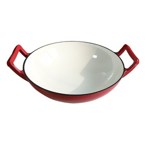 Conjunto de Utensílios de Cozinha Wok com Tampa de Vidro e Tampa de Madeira, Revestimento Antiaderente em Ferro Fundido, Compatível com Fogão a Gás, Ecológico - Product Image 1