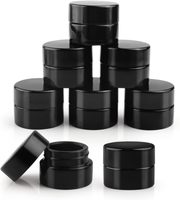 Pot en verre noir de 5 ml avec bouchon noir, vide, rechargeable, pour échantillons de maquillage, crème pour le visage, lotion, crème pour les yeux