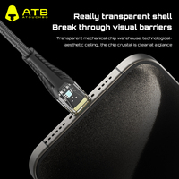 Câble de transfert de données de charge câble de données de téléphone portable câble de données de téléphone portable plaqué or transparent (1.2M)