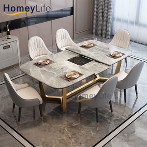 Mesa de <span class=keywords><strong>Comedor</strong></span> Moderna <span class=keywords><strong>Extensible</strong></span> de Mármol, Mesa Redonda, Juego de Mesa de <span class=keywords><strong>Comedor</strong></span> con <span class=keywords><strong>4</strong></span> <span class=keywords><strong>Sillas</strong></span> - Product Image 6