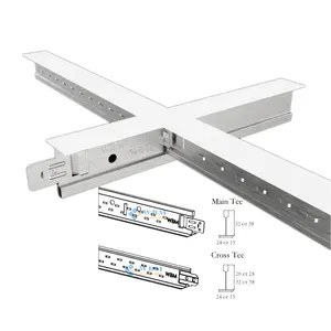 Aluminum or galvanized Suspended Ceiling T Grid t runner main tee and cross tee ceiling t grid components 600mm