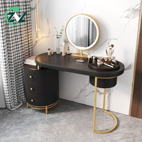 Ensemble de coiffeuse noire, coiffeuse d'angle, table à langer pour chambre à coucher