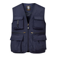 Veste de pêcheur, de photographe et de journaliste en polyester et coton, multi-poches, personnalisable avec logo, vente en gros, unisexe, tendance