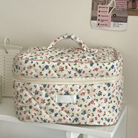 Offre Spéciale Vintage Fleur Velours Côtelé Pochette À Fermeture Éclair Trousse De Maquillage Trousse De Toilette Cosmétique avec Logo Imprimé Personnalisé