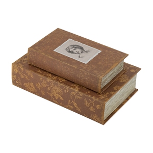 Set Of 2 Vintage Decorative <b>Book</b> <b>Box</b> With Elegant Lady Motifs L7x3x10.5 S5x2x8.5 - Product Image 6