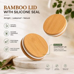 Bocaux en verre transparent de qualité alimentaire pour la cuisine, 7oz, 10oz, 14oz, vides, pour la fabrication de bougies, épais, avec couvercle en bambou, pot à miel, OEM, vente en gros - Product Image 3