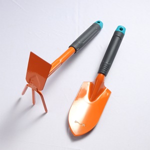 Mini Garden Tool Set Orange Red Shovel Rake Spade Ergonomic Handle For Patio Gardening - Product Image 1