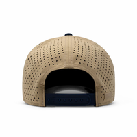 Casquette de baseball perforée au laser, logo personnalisé, patch en caoutchouc bicolore, casquette snapback de performance, casquettes de sport, casquette de golf imperméable