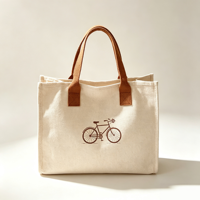 Sac fourre-tout en toile personnalisé avec motif vélo rétro, fourni par l'usine, réutilisable pour l'école, les événements sportifs, les voyages en plein air