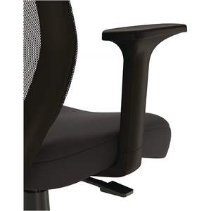 Taburete de dibujo Alera Wessex con respaldo de malla, altura de asiento ajustable, con anillo de soporte para los pies, soporta 275 lb, silla de espuma y tela negra - Product Image 6