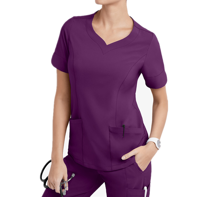 Продажа по оптовым ценам; Принт на медицинских послеоперационных V-образным вырезом с карманами больших размеров медсестры женские скрабы 100% хлопок больничное форма
