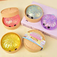 Boîte Mystère de Jouets Anti-Stress Sensoriels : Boules Anti-Stress Colorées, Squishies en Forme de Boulettes de Maltose Pailletées et Pains Vapeur Baozi