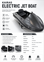 Bateau à réaction électrique 15KW, scooter aquatique haute vitesse, bateau à réaction électrique 2 places avec volant pour sports nautiques