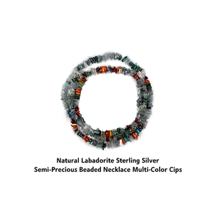 Collier en argent sterling avec perles de labradorite naturelle multicolores - Product Image 6