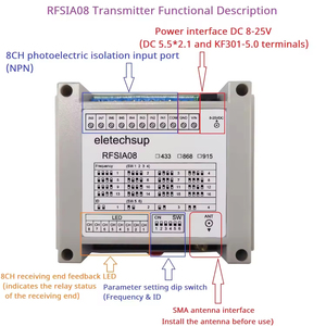915MHz 868MHz 433Mhz động cơ bơm điều khiển từ xa IO mua lại tín hiệu tiếp sức đầu ra 8-cách chuyển đổi số lượng không dây - Product Image 5