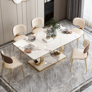 Venta al por mayor de lujo moderno mesa de comedor mármol superior elegante Base ligera muebles para el hogar para comedor - Product Image 5
