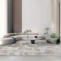 Tapis de maison modernes Collection Nora Dernier tapis de boucle de coupe blanche et verte 2023 Nouveaux tapis et tapis de conception
