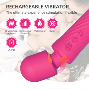 Massaggiatore Elettrico Portatile a Bacchetta, Vibratore Ricaricabile USB, 8 Velocità, 20 Vibrazioni, Impermeabile, Giocattolo Sessuale Femminile, Massaggiatore Personale - Product Image 3